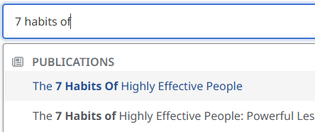 screenshot of autocomplete feature