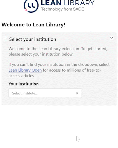 Gif animation of Lean Library configuration process